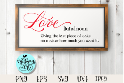 Love definition wood sign svg, love sign svg