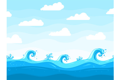 Sea waves background. Ocean wave pattern&2C; water surface or beach lands