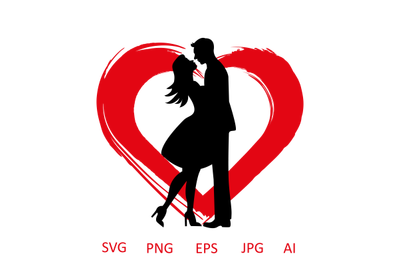 Loving couple &amp; romantic silhouette!