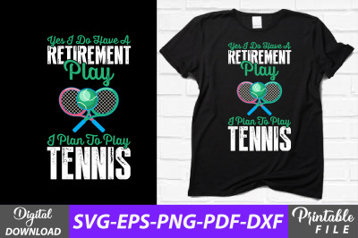 Retired Tennis T-shirt Sublimation Svg