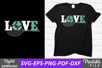 Tennis Love T-shirt Sublimation Design