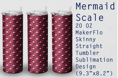 Tumbler Straight 20 OZ Sublimation Mermaid Wrap Design