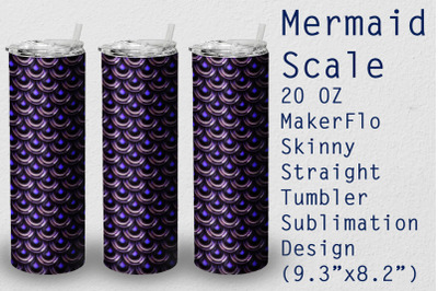 Tumbler Straight 20 OZ Sublimation Mermaid Wrap Design