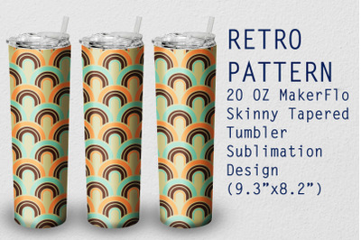 Tumbler Tapered 20 OZ Sublimation Retro Wrap Design