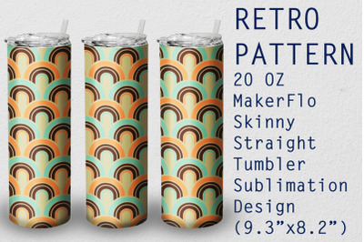 Tumbler Straight 20 OZ Sublimation Retro Wrap Design