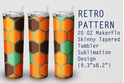 Tumbler Tapered 20 OZ Sublimation Retro Wrap Design