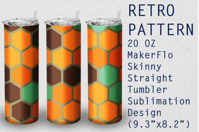 Tumbler Straight 20 OZ Sublimation Retro Wrap Design