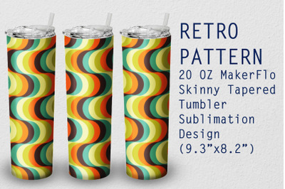 Tumbler Tapered 20 OZ Sublimation Retro Wrap Design