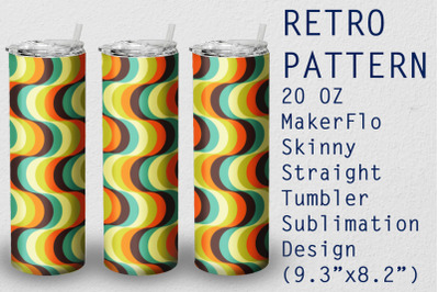 Tumbler Straight 20 OZ Sublimation Retro Wrap Design