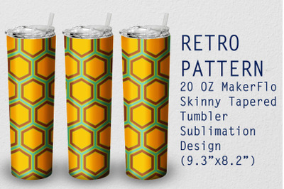 Tumbler Tapered 20 OZ Sublimation Retro Wrap Design