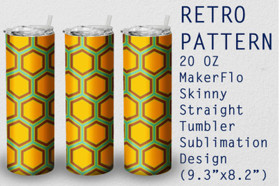 Tumbler Straight 20 OZ Sublimation Retro Wrap Design