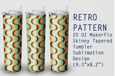 Tumbler Tapered 20 OZ Sublimation Retro Wrap Design