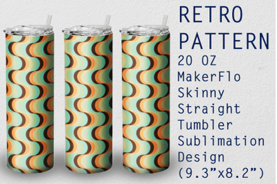 Tumbler Straight 20 OZ Sublimation Retro Wrap Design