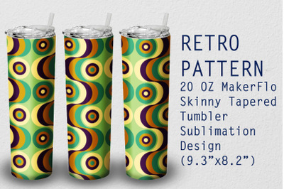 Tumbler Tapered 20 OZ Sublimation Retro Wrap Design