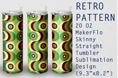 Tumbler Straight 20 OZ Sublimation Retro Wrap Design