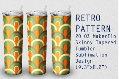 Tumbler Tapered 20 OZ Sublimation Retro Wrap Design