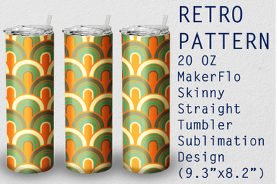 Tumbler Straight 20 OZ Sublimation Retro Wrap Design