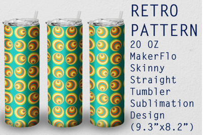 Tumbler Straight 20 OZ Sublimation Retro Wrap Design