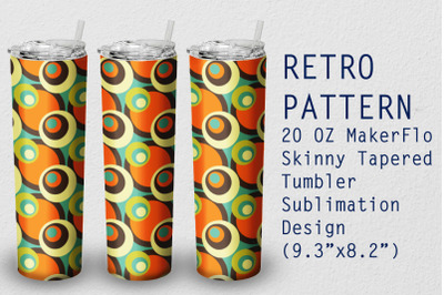 Tumbler Tapered 20 OZ Sublimation Retro Wrap Design