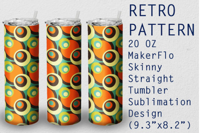 Tumbler Straight 20 OZ Sublimation Retro Wrap Design