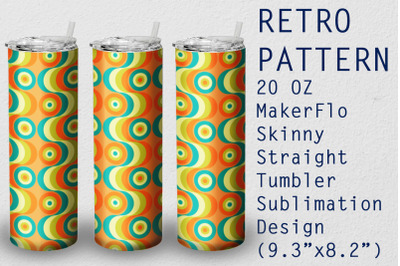 Tumbler Straight 20 OZ Sublimation Retro Wrap Design