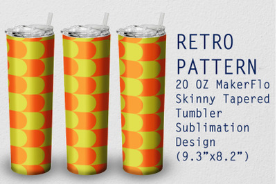 Tumbler Tapered 20 OZ Sublimation Retro Wrap Design