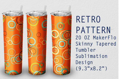 Tumbler Tapered 20 OZ Sublimation Retro Wrap Design