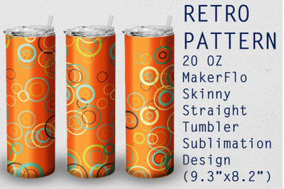 Tumbler Straight 20 OZ Sublimation Retro Wrap Design