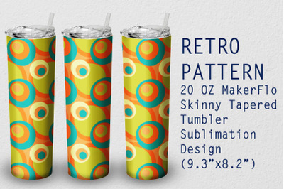 Tumbler Tapered 20 OZ Sublimation Retro Wrap Design