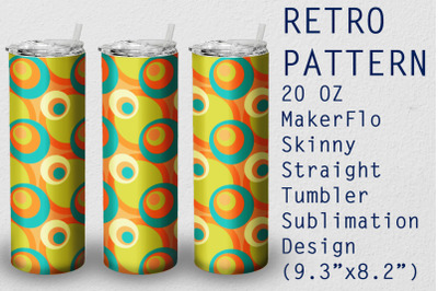 Tumbler Straight 20 OZ Sublimation Retro Wrap Design