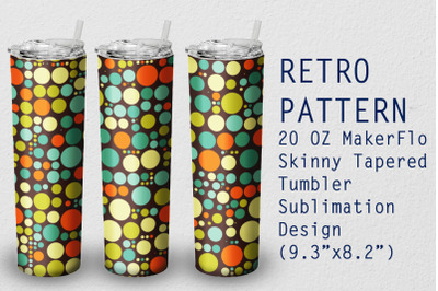 Tumbler Tapered 20 OZ Sublimation Retro Wrap Design