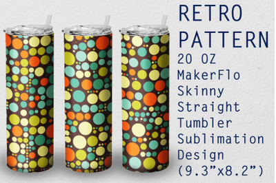 Tumbler Straight 20 OZ Sublimation Retro Wrap Design