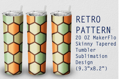 Tumbler Tapered 20 OZ Sublimation Retro Wrap Design