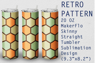 Tumbler Straight 20 OZ Sublimation Retro Wrap Design