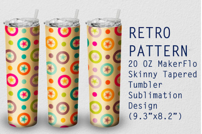 Tumbler Tapered 20 OZ Sublimation Retro Wrap Design