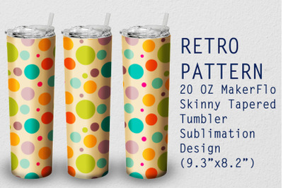 Tumbler Tapered 20 OZ Sublimation Retro Wrap Design