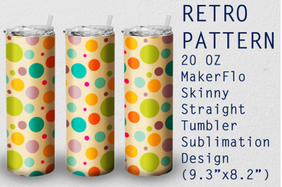 Tumbler Straight 20 OZ Sublimation Retro Wrap Design