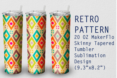 Tumbler Tapered 20 OZ Sublimation Retro Wrap Design