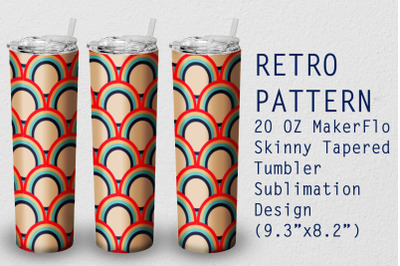 Tumbler Tapered 20 OZ Sublimation Retro Wrap Design