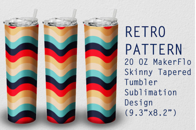 Tumbler Tapered 20 OZ Sublimation Retro Wrap Design