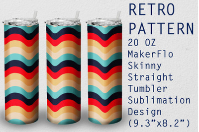 Tumbler Straight 20 OZ Sublimation Retro Wrap Design