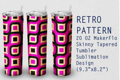 Tumbler Tapered 20 OZ Sublimation Retro Wrap Design