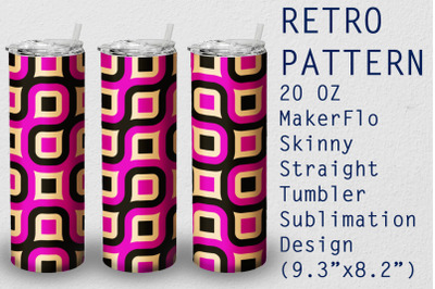 Tumbler Straight 20 OZ Sublimation Retro Wrap Design