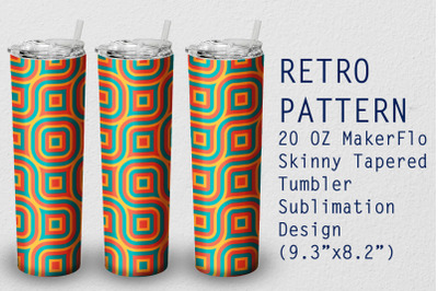 Tumbler Tapered 20 OZ Sublimation Retro Wrap Design