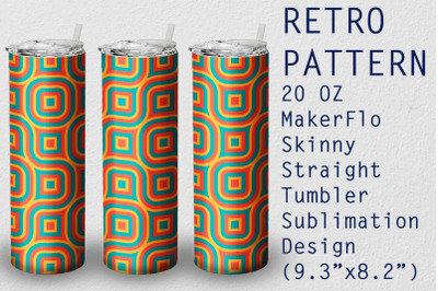 Tumbler Straight 20 OZ Sublimation Retro Wrap Design