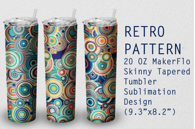 Tumbler Tapered 20 OZ Sublimation Retro Wrap Design