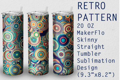 Tumbler Straight 20 OZ Sublimation Retro Wrap Design