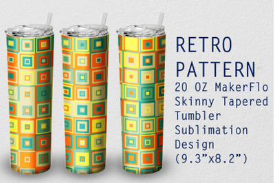 Tumbler Tapered 20 OZ Sublimation Retro Wrap Design