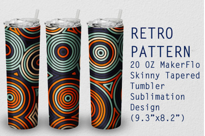 Tumbler Tapered 20 OZ Sublimation Retro Wrap Design