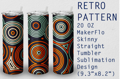 Tumbler Straight 20 OZ Sublimation Retro Wrap Design